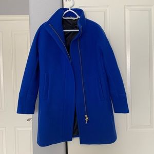 J. Crew Stadium Cloth Cocoon Coat Blue